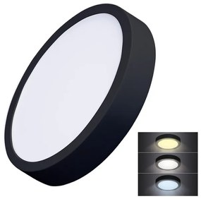 Solight WD174-B Stropný mini panel LED 24W, 1800lm, 3000K/4000K,/6000K, okrúhly, IP20, čierna