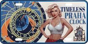 GiftyCity Plechová ceduľa Clock