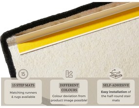 Súprava 15 čiernych koberčekov na schody Hanse Home Fancy, 23 x 65 cm