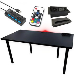 Písací Stôl Top Čierna 136x66x3,6 Model 3