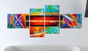 Artgeist Obraz - Dance of rainbow Veľkosť: 100x45, Verzia: Na talianskom plátne