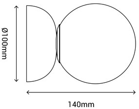 Sivé nástenné svietidlo SULION Creta, výška 10 cm