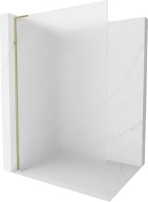 Mexen Kioto L, sprchová zástena Walk-In 90 x 200 cm, 8mm sklo námraza, zlatý lesklý profil,800-090-103-50-30