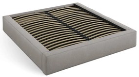 Svetlosivá čalúnená dvojlôžková posteľ s úložným priestorom s roštom 140x200 cm Simon – Micadoni