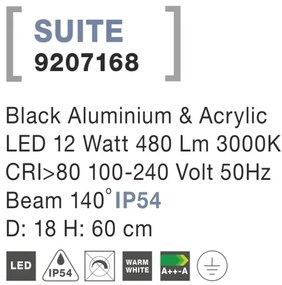 Vonkajšie LED lampa Suite 18 čierne