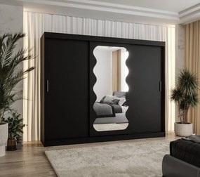 Šatníková skriňa 250 cm Spock (čierna). Akcia -16%. Vlastná spoľahlivá doprava až k Vám domov. 1126089