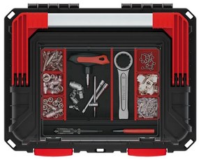 Kufor na náradie s kovovým držadlom 44,5 × 36 × 33,7 cm, s organizérom, čierna
