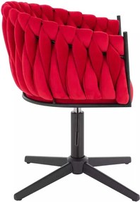 LuxuryForm DESIGN Stolička NORDEN VELUR na čiernom kríži - červená