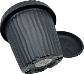 BAMA Súprava kvetináča a misy Onda SL 25 cm, čierna