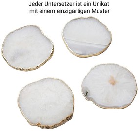 CRYSTAL Podtácok z drahých kameňov 10 cm - biela