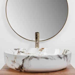 Rea Queen Carrara, umývadlo na dosku 55x42 cm, imitácia kameňa, REA-U1232