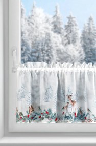 KRÁTKA VIANOČNÁ ZÁCLONA NA PÁSKE XMAS19 150X40 CM VZOROVANÁ