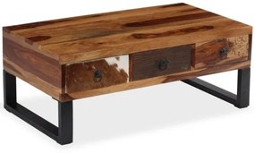 vidaXL Konferenčný stolík, masívne sheeshamové drevo, 90x50x35 cm-
