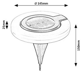 Rabalux 77187 vonkajšia solárna zapichovacia LED lampa Bokod, 0,05 W