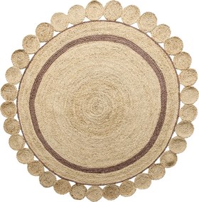 Diamond Carpets India, Ručne viazaný kusový koberec Ora J-28 Natural kruh, 300x300 (priemer) kruh, béžová, chodba / predsieň