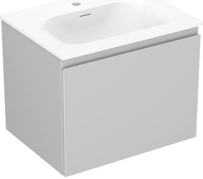 Mexen Orio, kúpeľňová skrinka 60 cm s umývadlom Vela, 1 zásuvka, šedá matná/biela matná, 91A10-06047-1-BF62-W23M01