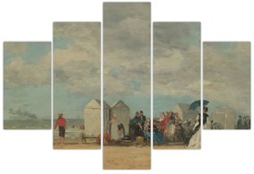 Obraz - Eugène Boudin, Beach Scene , reprodukcia (150x105 cm)