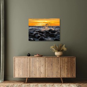 Sklenený obraz morských vĺn (70x50 cm)