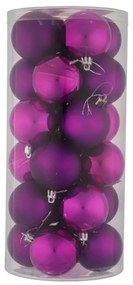 DECOLED Plastové gule, d. 6 cm, fialové, 12 x lesklé, 12 x matné