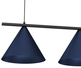 Závesné svietidlo Capital, 3x tmavomodré kovové tienidlo, (fi 30cm), db