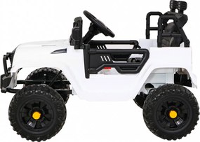 Ramiz Autíčko na batérie Jeep Dark Night pre deti Biele + pomalý štart + EVA + LED Audio