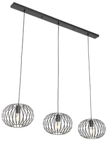 Dizajnová závesná lampa čierna 3 -svetelná - Johanna