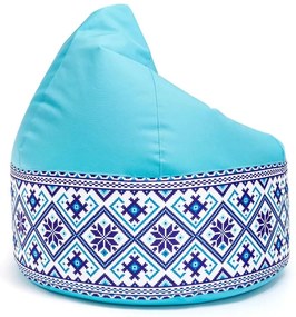 Sedací vak Viper Outdoor Folk – pohodlie s ľudovým štýlom do interiéru aj exteriéru Farba: Folk 1 - M2 modrý