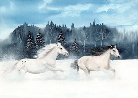 Obraz maľovaných koní (70x50 cm)