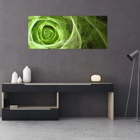 Obraz - Abstraktné ruže zelená (120x50 cm)