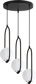 Závesné svietidlo Florence, 3x biele sklenené tienidlo, b/ch, o, U