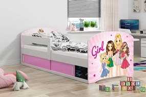 Detská posteľ Luki 1 dievčenský motív Farba: Biela