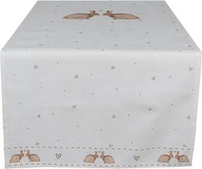 Bavlnený behúň na stôl s motívom zajačikov Bunnies in Love - 50*140cm