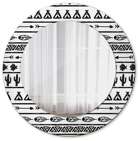 Okrúhle ozdobné zrkadlo Boho minimalista fi 50 cm