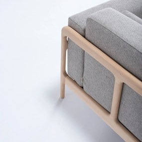 Kreslo s konštrukciou z dubového dreva so sivým textilným sedadlom Gazzda Fawn