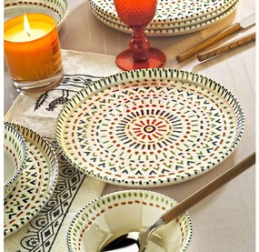 12-dielna pestrofarebná jedálenská súprava z porcelánu