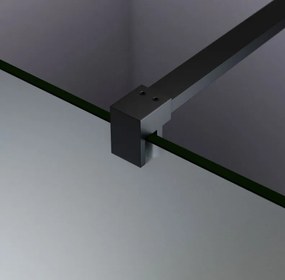 Erga Paris, sprchová zástena Walk-In 120x200 cm, 8mm sklo námraza, čierny profil, ERG-V02-PARIS-120x200-FR-BK