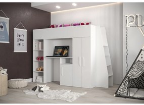Detská kombinovaná posteľ 90 cm Puro 15 (matná biela + biely lesk + biele úchytky). Vlastná spoľahlivá doprava až k Vám domov. 1087098