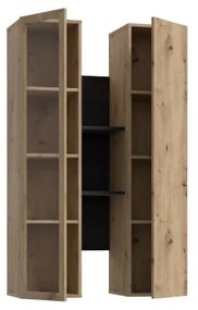 Nástenná polica INAR dub/čierna