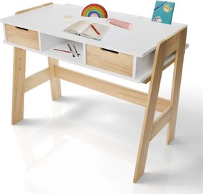 Detský rastúci stôl s úložným priestorom, biely