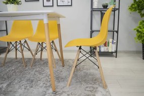 Set dvoch jedálenských stoličiek OSAKA horčicové (hnedé nohy) 2ks