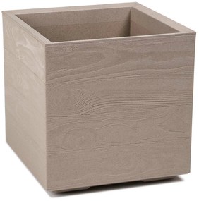 PLASTOVÝ KVETINÁČ NA KOLIESKACH BETONIQUE 40X40 CM BÉŽOVÁ