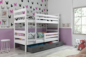 Poschodová posteľ ERIK 2 - 190x80cm - Biela - Grafitová