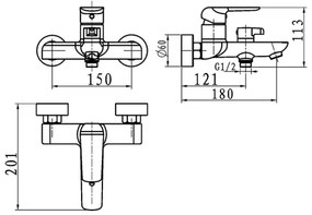 Novaservis - Vaňová batéria NOBLESS TINA biela