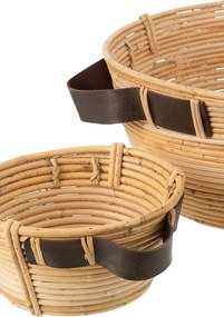 Set 2ks okrúhlych ratanových podnosov Boom - Ø 40*4cm