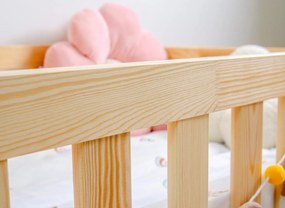 Detská Montessori posteľ z masívu borovice VILEM - 200x90 cm - PRÍRODNÁ BOROVICA