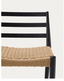 Čierna/v prírodnej farbe barová stolička z dubového dreva (výška sedadla 70 cm) Analy – Kave Home