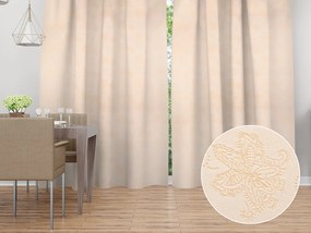 Biante Dekoračný záves TF-099 Zlaté kvetované ornamenty na béžovom 150x160 cm