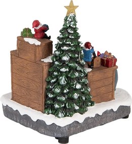 Hracie vianočné dekorácie s LED svetielkami Santa Claus - 20*16*20 cm / 3xAA