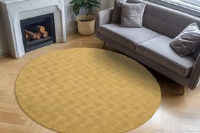 Obsession, Kusový koberec Diamond Cut 800 Honey kruh, 200x200 (priemer) kruh, hnedá, obývacia izba