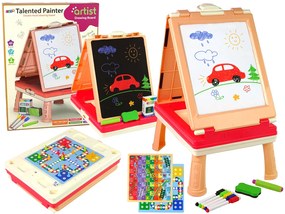 LEAN TOYS Multifunkčná obojstranná tabuľa 3v1